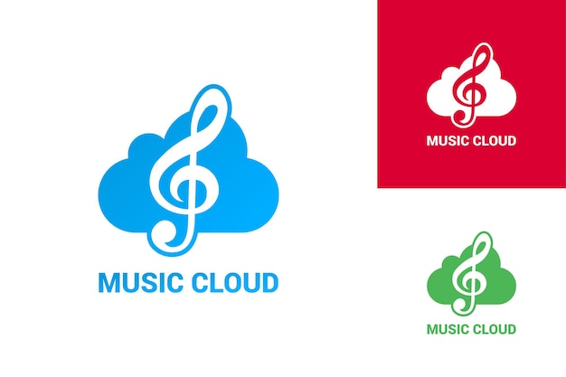 Diseño de plantilla de logotipo de música en la nube