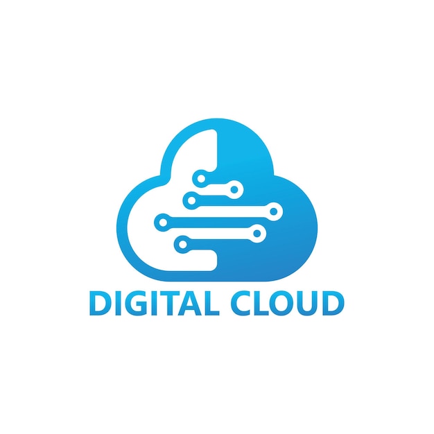 Diseño de plantilla de logotipo de nube digital