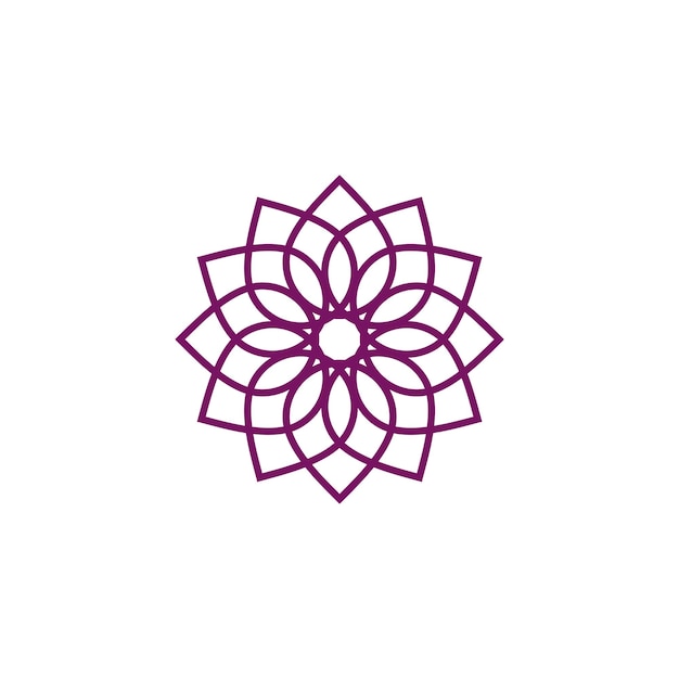 Diseño de plantilla de logotipo ornamental de flor morada eps 10