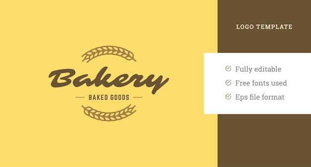 Diseño de plantilla de logotipo de panadería minimalista