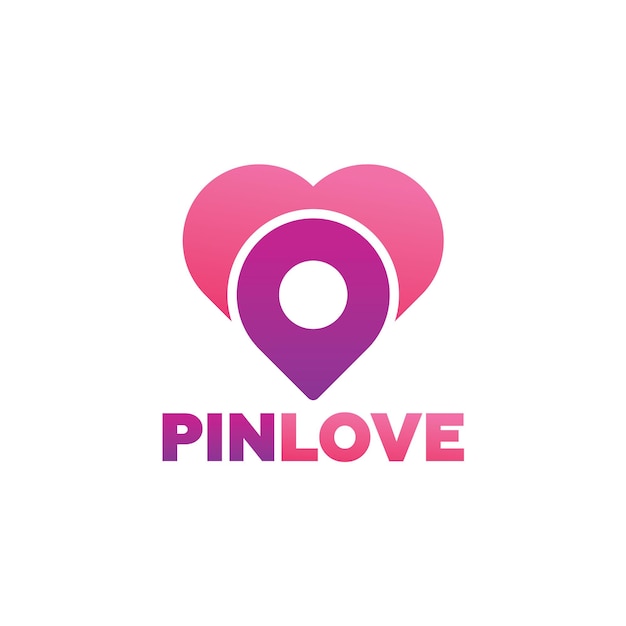 Diseño de plantilla de logotipo Pin Love