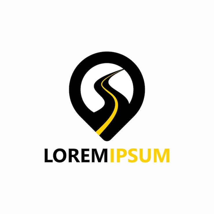 Vector diseño de plantilla de logotipo de pin road