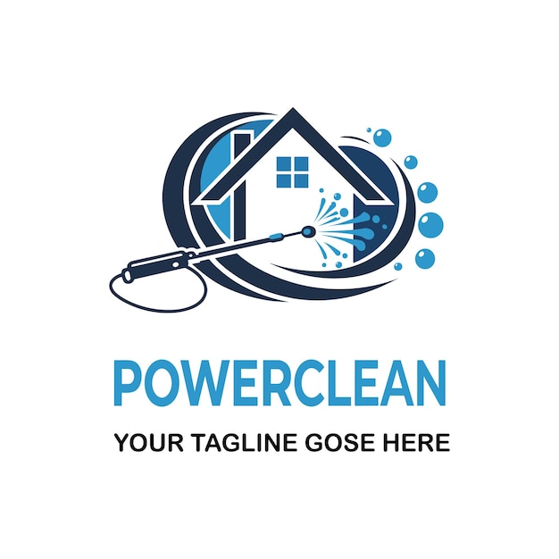 Diseño de plantilla de logotipo de Power Clean