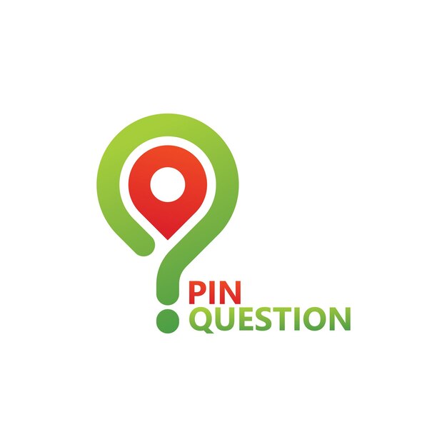 Diseño de plantilla de logotipo de pregunta de pin