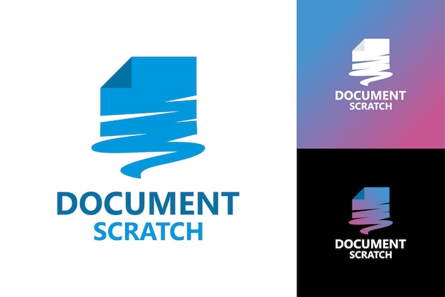 Diseño de plantilla de logotipo de rasguño de documento