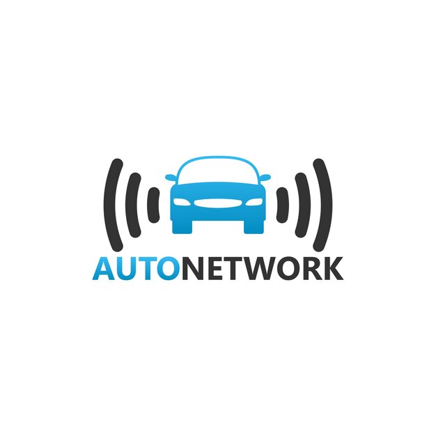 Diseño Plantilla Logotipo Red Internet Automotriz Concepto Diseño Emblema Vectorial Símbolo Creativo