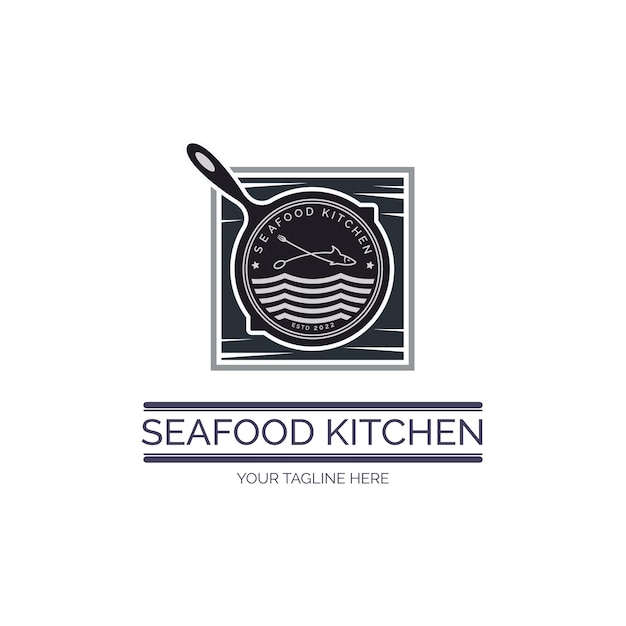 Diseño de plantilla de logotipo de restaurante de cocina de mariscos para marca o empresa y otros