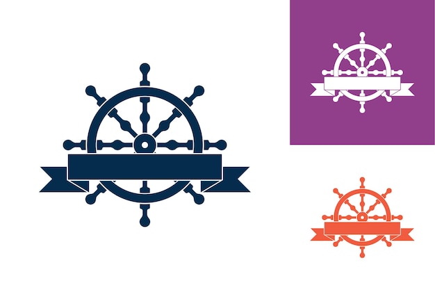 Diseño de plantilla de logotipo de rueda de barco