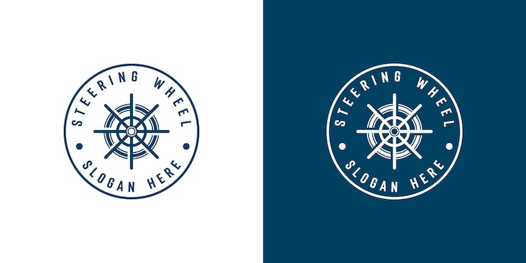Vector diseño de plantilla de logotipo de rueda de barco