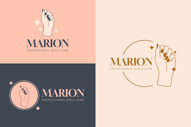 Vector diseño de plantilla de logotipo de salón de uñas