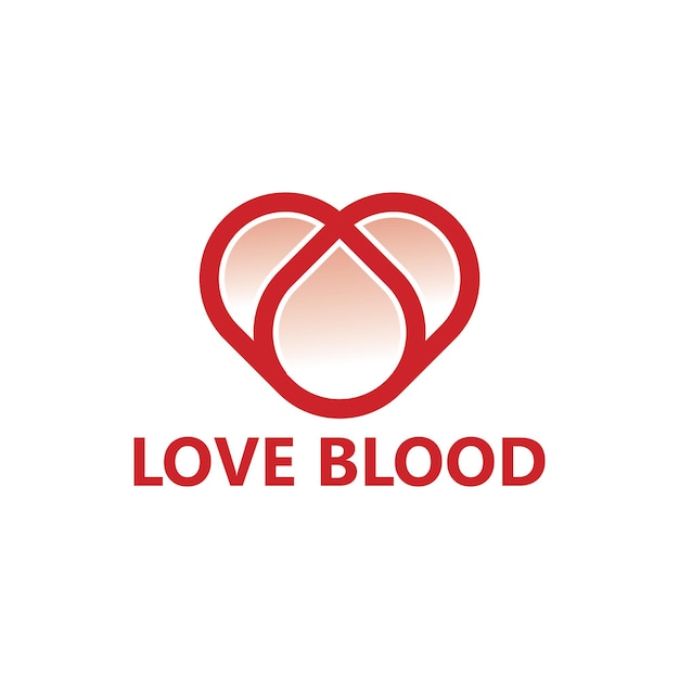 Diseño de plantilla de logotipo de sangre de amor