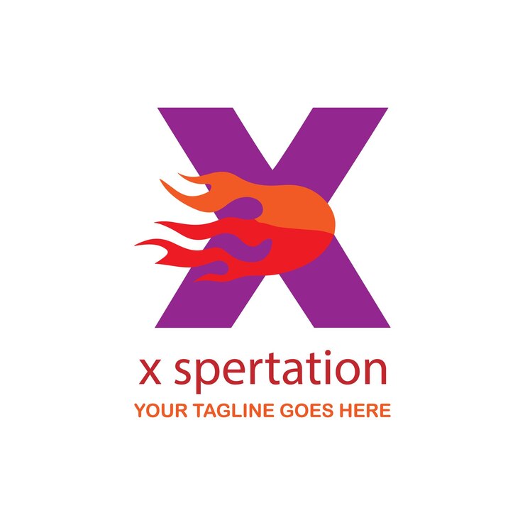 Vector diseño de plantilla de logotipo de separación de x