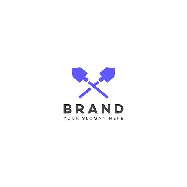 El diseño de la plantilla del logotipo de Shovel Spade Elementos de ilustración vectorial Nuevo logotipo moderno