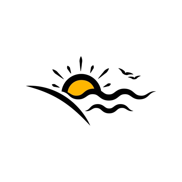 diseño de plantilla del logotipo del símbolo de la playa