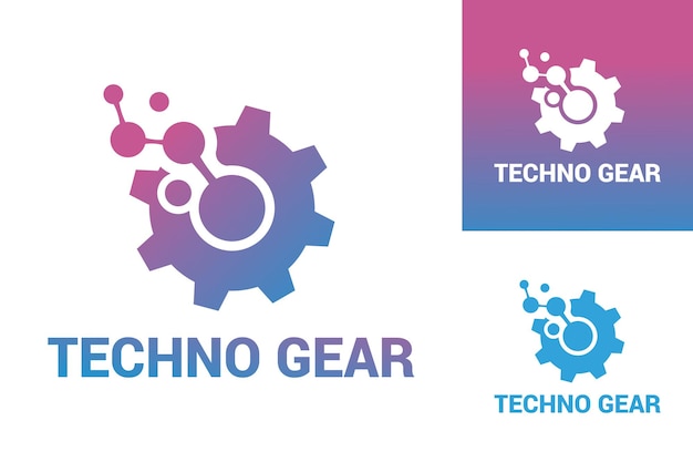 Diseño de plantilla de logotipo de techno gear