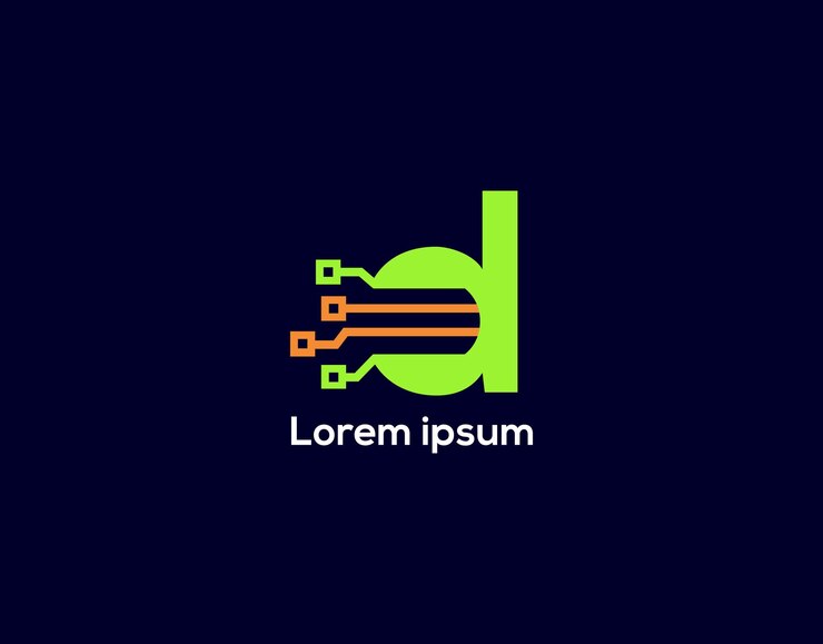 Vector diseño de plantilla de logotipo de tecnología de letra d vectorial