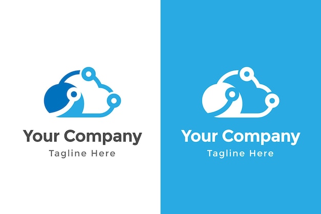 Diseño de plantilla de logotipo de tecnología en la nube