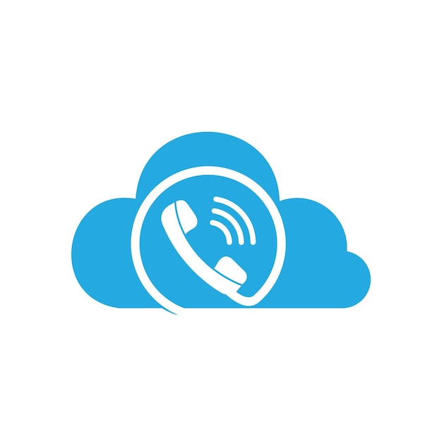 Diseño de plantilla de logotipo de teléfono y nube.