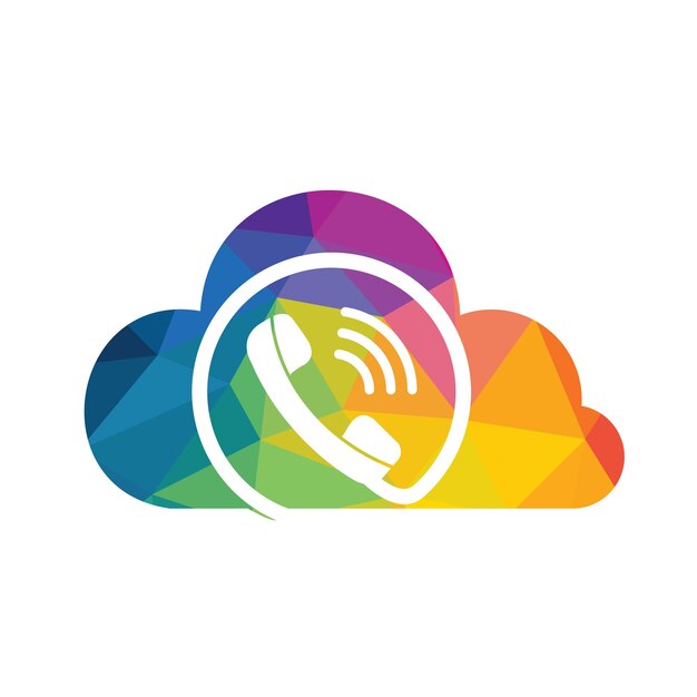 Diseño de plantilla de logotipo de teléfono y nube.