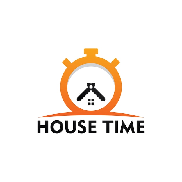 Diseño de plantilla de logotipo de tiempo de casa