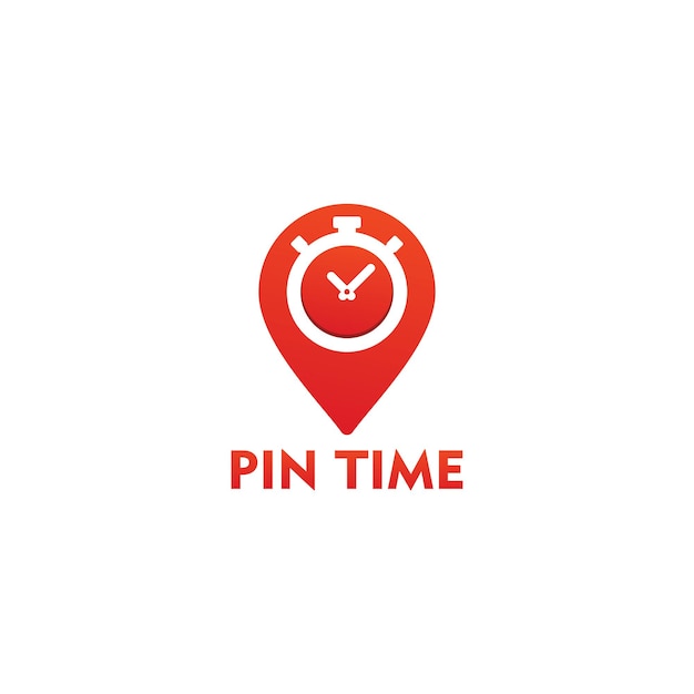 Diseño de plantilla de logotipo de tiempo de pin