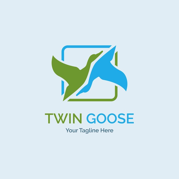 Diseño de plantilla de logotipo Twin Goose swan para marca o empresa y otros