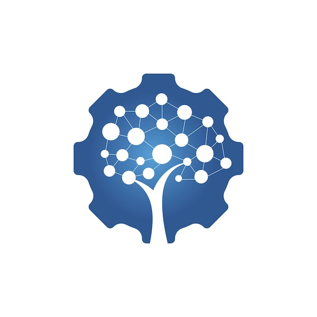 Diseño de plantilla de logotipo de vector de engranaje Techno
