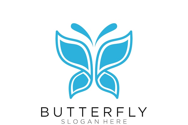 diseño de plantilla de logotipo de vector de mariposa azul