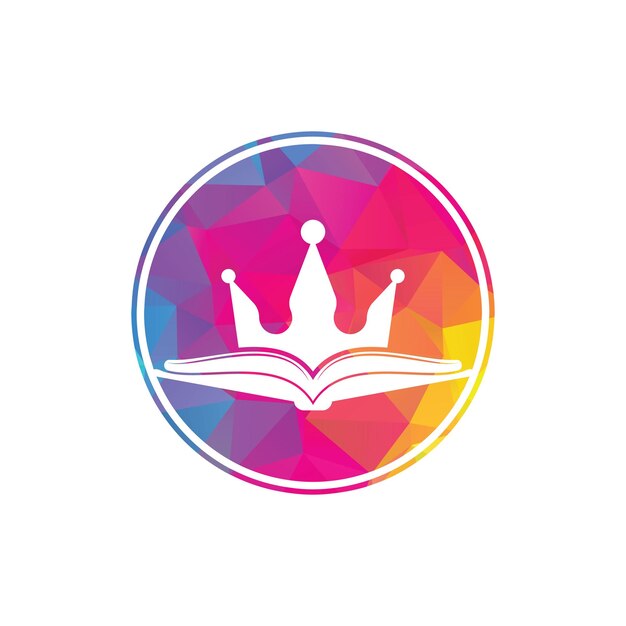 Diseño de plantilla de logotipo vectorial de libro rey