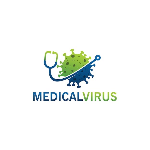 Diseño de plantilla de logotipo de virus médico