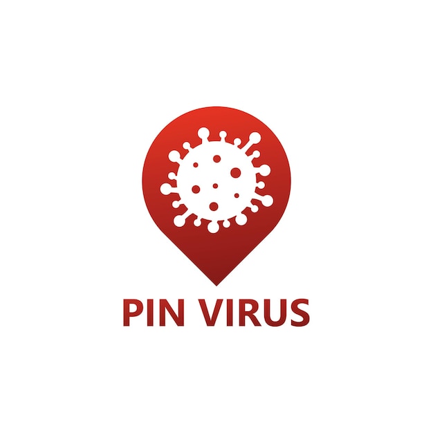 Diseño de plantilla de logotipo de virus Pin