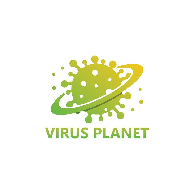 Vector diseño de plantilla de logotipo de virus planet