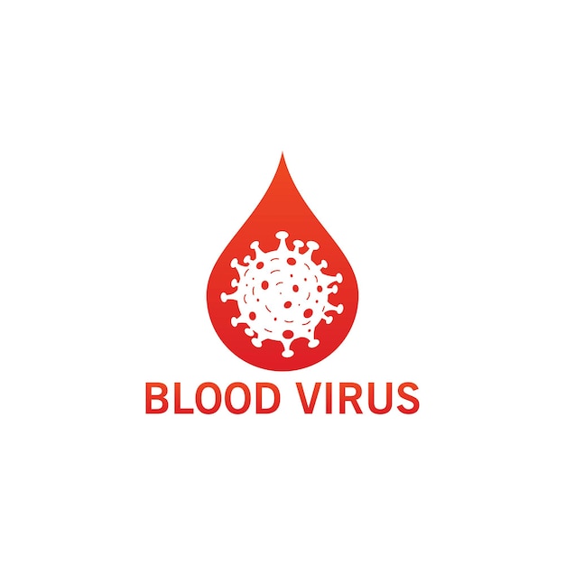 Diseño de plantilla de logotipo de virus de sangre