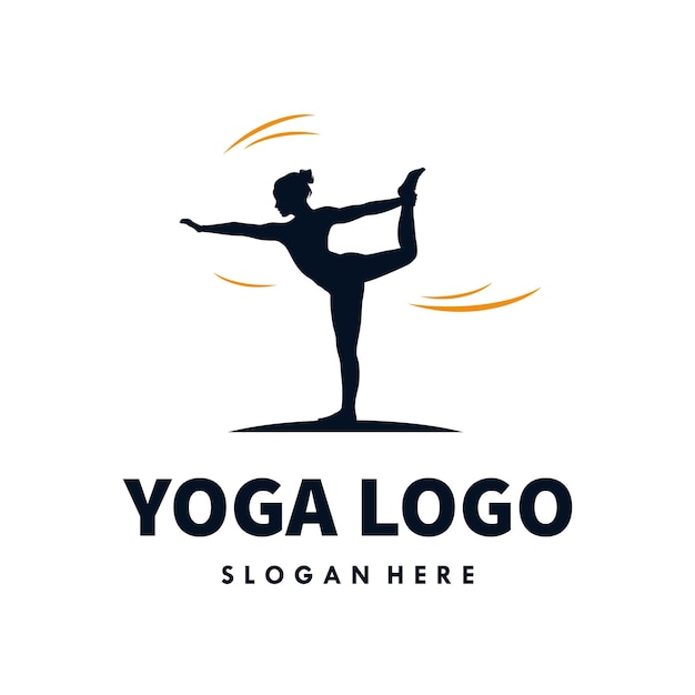 Diseño de plantilla de logotipo de yoga Vector Premium