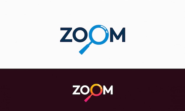 Diseño de plantilla de logotipo de zoom simple