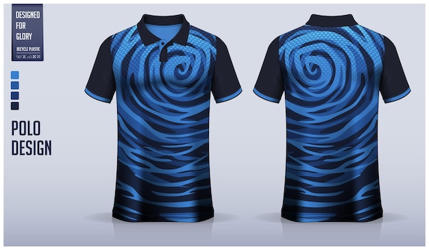 Diseño de plantilla de maqueta de camisa de polo o camisa de cuello patrón espiral