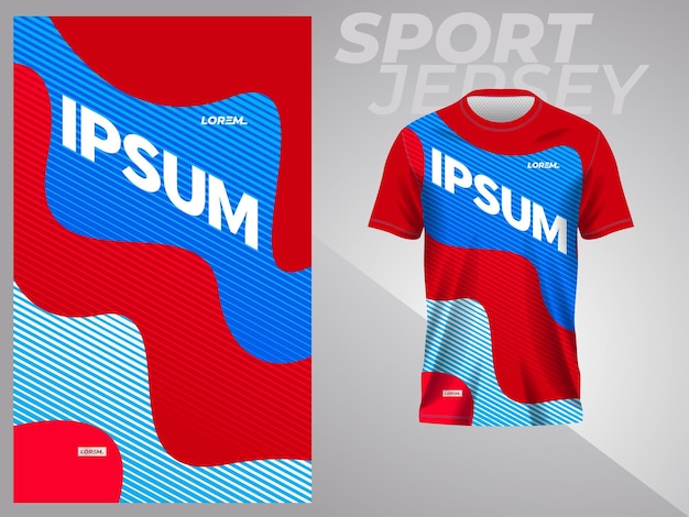 Diseño de plantilla de maqueta de camiseta deportiva roja y azul