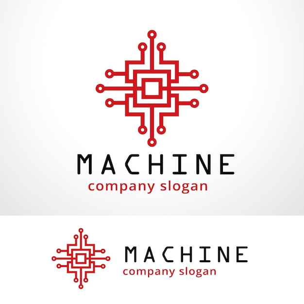 Diseño de plantilla de máquina de logotipo Vector Emblem Diseño de concepto Símbolo creativo Icono