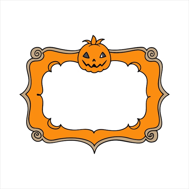 Diseño de plantilla de marco de Halloween dibujado a mano
