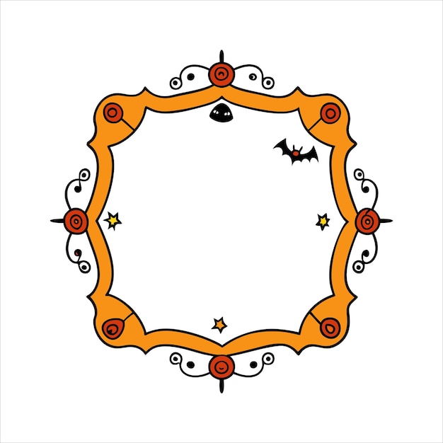 Diseño de plantilla de marco de Halloween dibujado a mano