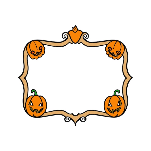 Diseño de plantilla de marco de Halloween dibujado a mano