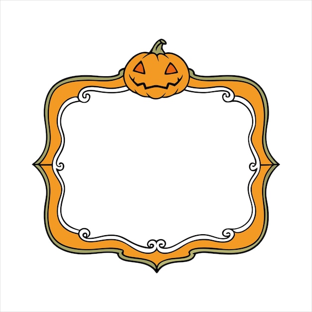 Diseño de plantilla de marco de Halloween dibujado a mano