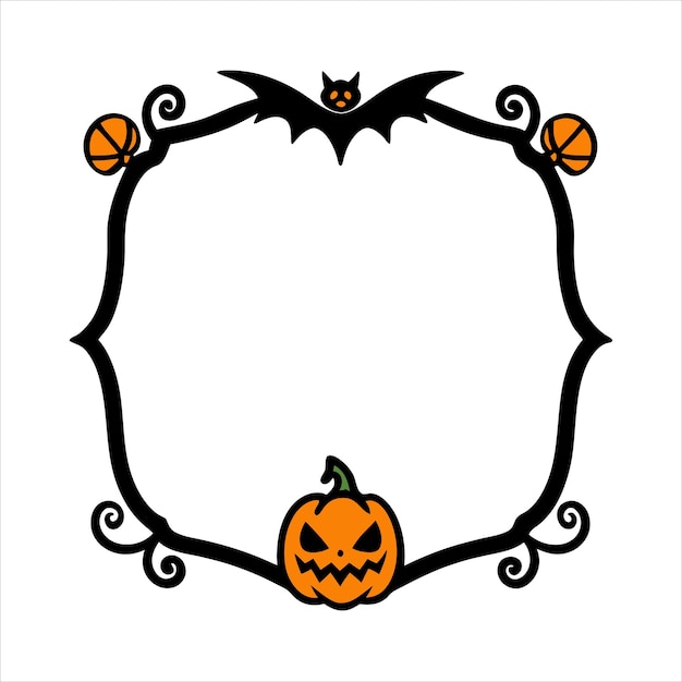 Diseño de plantilla de marco de Halloween dibujado a mano