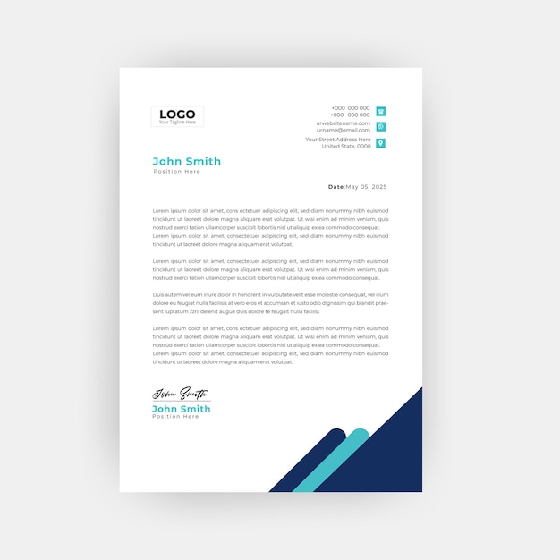 Diseño de plantilla de membrete corporativo empresarial