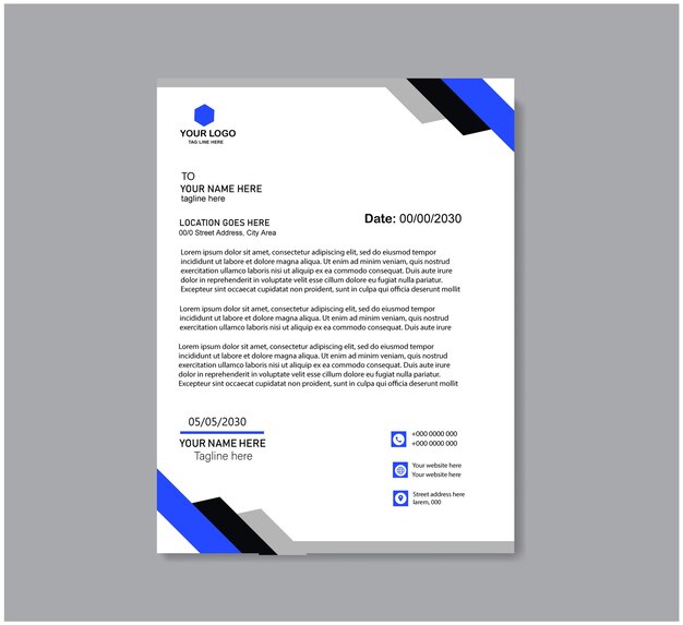 diseño de plantilla de membrete corporativo moderno