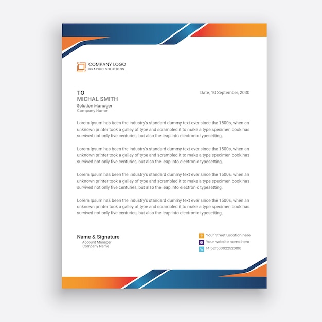 diseño de plantilla de membrete corporativo moderno