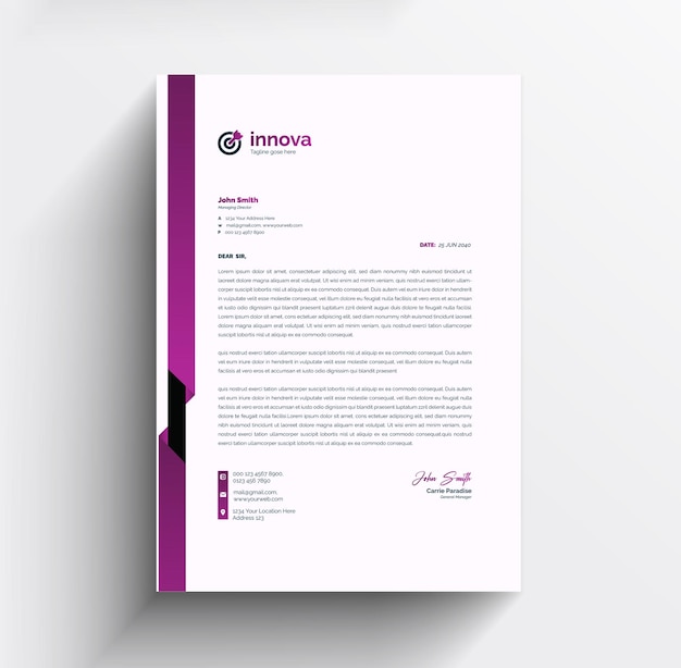 diseño de plantilla de membrete corporativo moderno