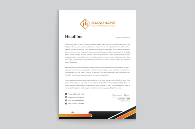 diseño de plantilla de membrete corporativo moderno