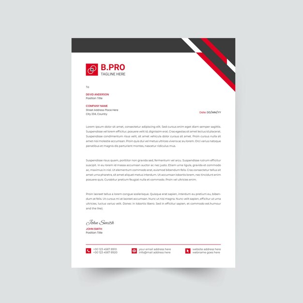 Diseño de plantilla de membrete corporativo profesional y minimalista.