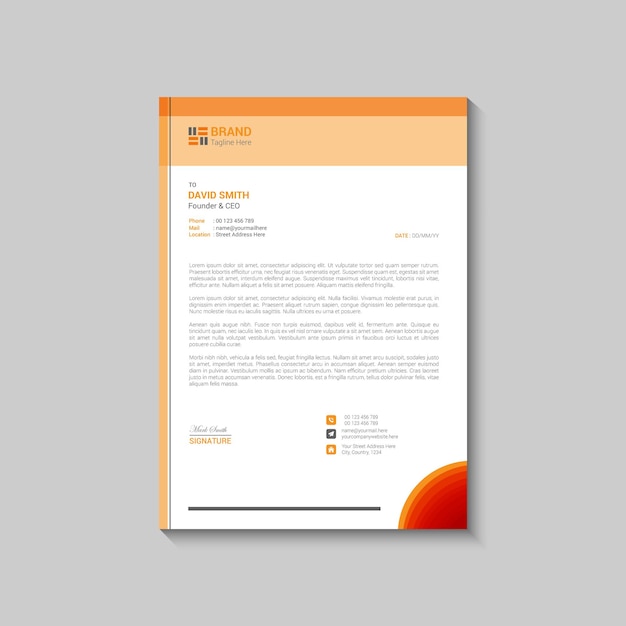 Diseño de plantilla de membrete corporativo profesional